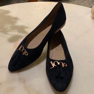 JOOP! DARK NAVY BLUE SUEDE FLATS SIZE 39/US 8.5